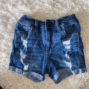 HOLLISTER: blue denim shorts size 00
